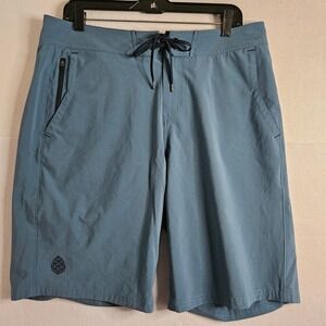 Stio Eddy Boardshorts Mens 35 Blue Gray Stretch Hybrid Water Shorts 2330